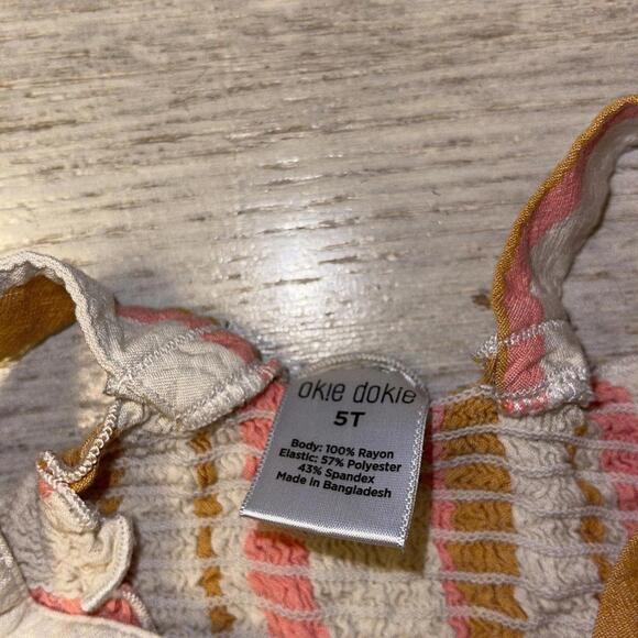 Pink Mustard Yellow and Cream Striped Dress - Picture 4 of 4